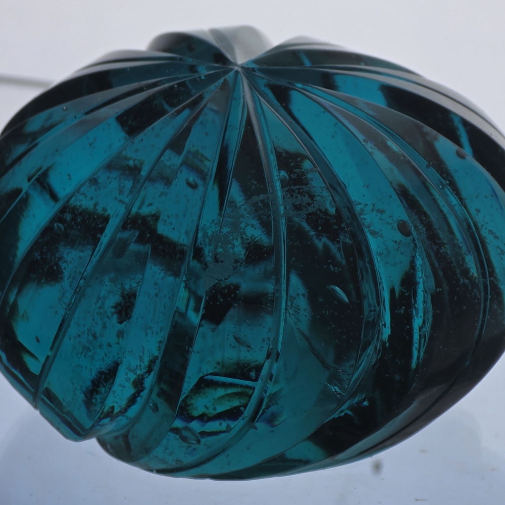 Elegant Teal Glass Sculpture